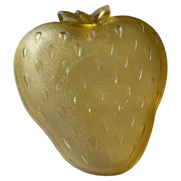 Hazel Atlas Amber Glass Strawberry Trinket Dishes - Set of 2 - Picture 5 of 5